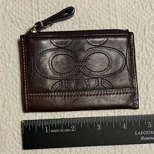 Coach Dark Brown Leather Card Holder